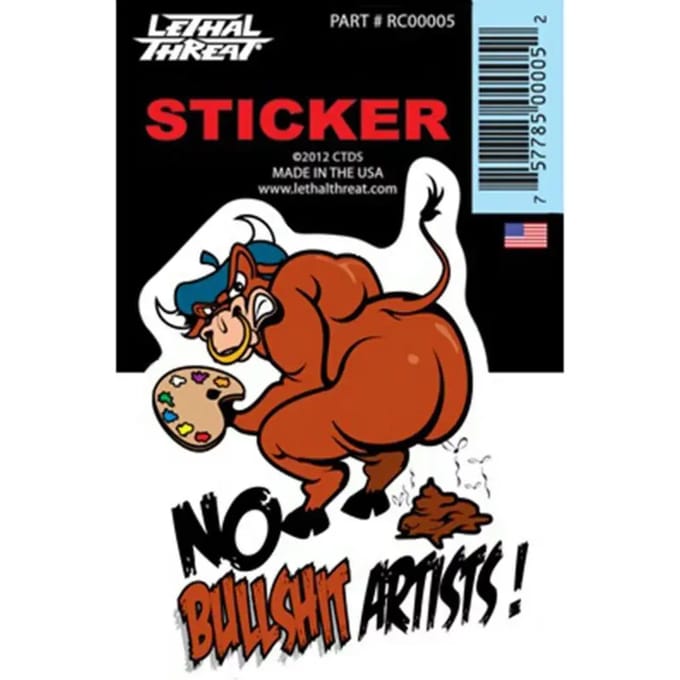 Motorfiets stickers Lethal Threat Mini Vilain Bull Shit
