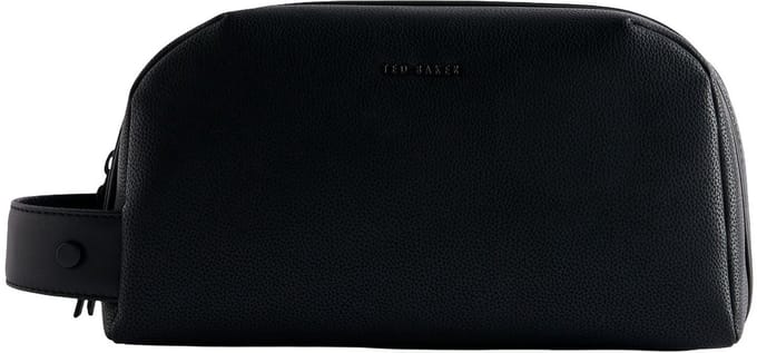Ted Baker Leren toilettas LANIIS Recycled Leather Washbag Black zwart