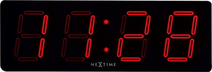 NeXtime Big D – Wandklok/Tafelklok – 51.5 × 18 × 4.5 cm – Plastic – Rood