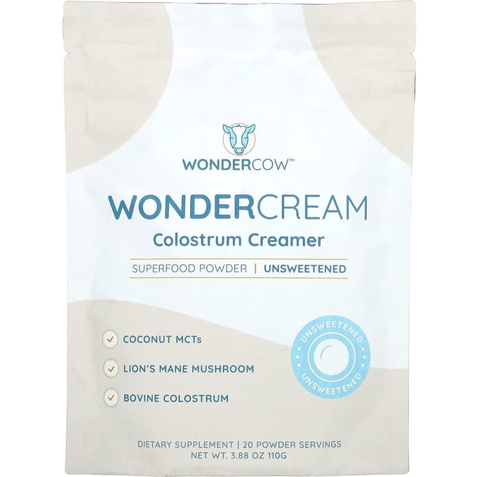 Wondercow, Wondercrème, Colostrum Crèmeer, Ongezoet, 3,88 oz (110 gr)