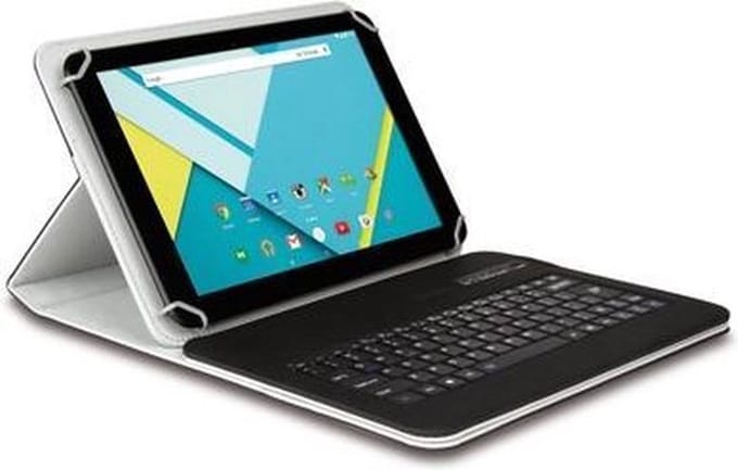Hamlet XPADCV101KBT2 toetsenbord voor mobiel apparaat Zwart Bluetooth QWERTY