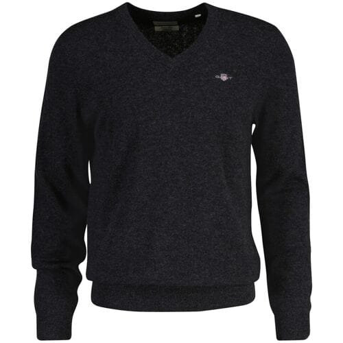 Gant Trui Extrafine Lambswool V-Neck Donker Grijs / male