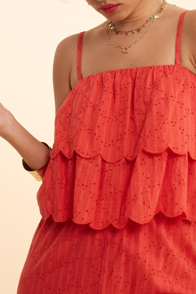 ICode Red Eyelet Embroidery Jumpsuit Currant Taglia: 40 | Tute Outlet | Donna