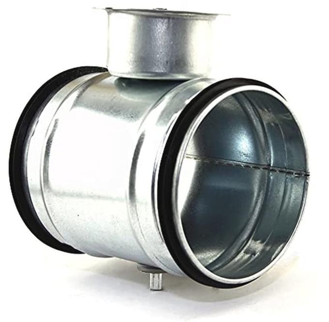 Instelbare Ventilatiebuis met Smoorklep en Rubber Afdichting - Ø 200 mm