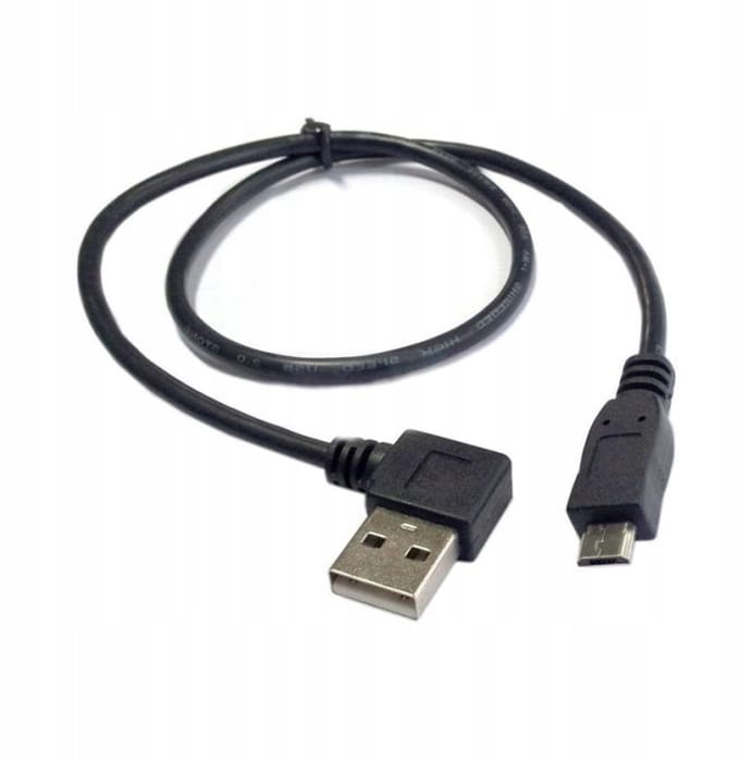 Hoekige MicroUSB naar USB Kabel 0.5M - Rechts