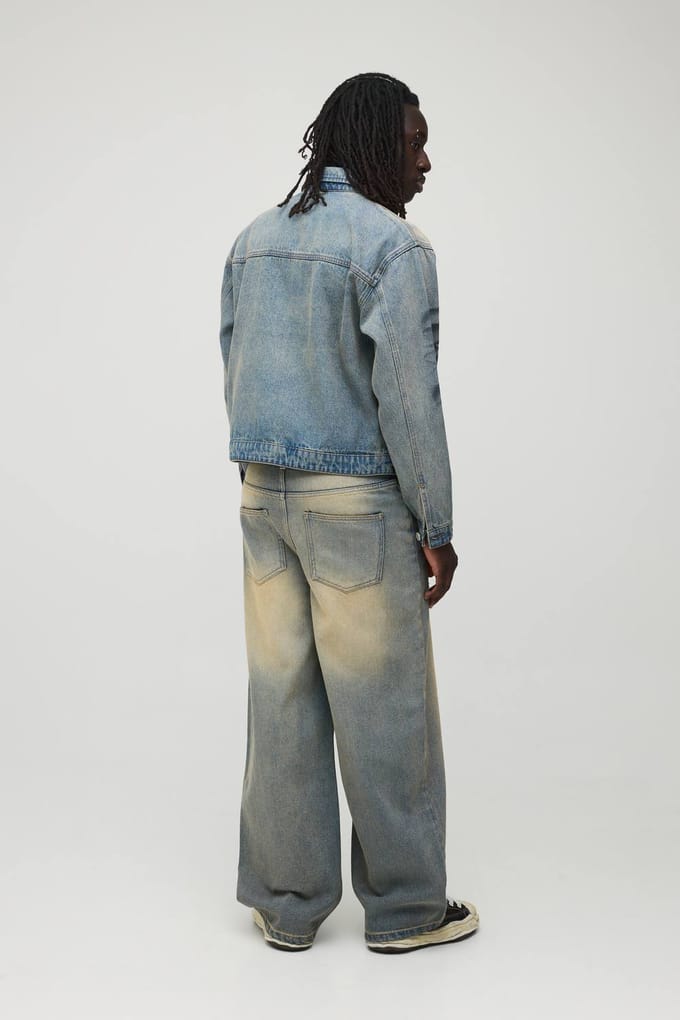 Baggy Extreme Washed Gebleekte Jeans | Bleached Blue | Size 34R