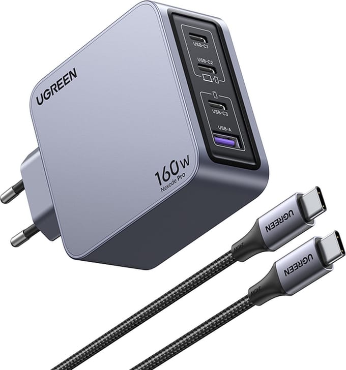 UGREEN Nexode Pro 160W 4-Port GaN Fast Charger with 240W USB-C Cable
