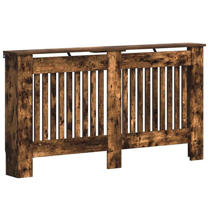 vidaXL Radiatorafdekking Gerookt eiken 152 x 19 x 81,5 cm Bewerkt hout