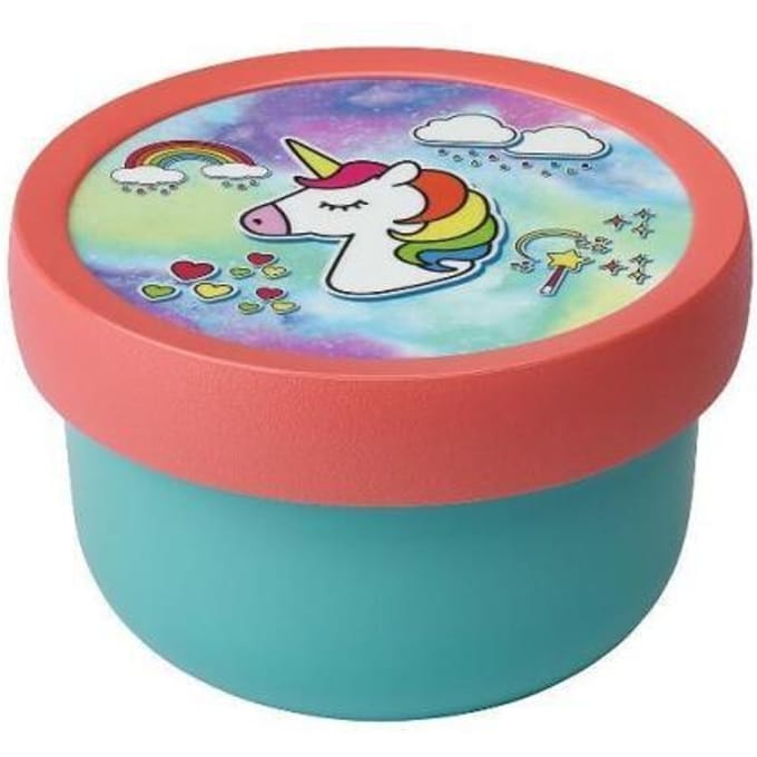 Mepal fruitbox Campus - 300 ml - Inclusief fruitvorkje - Sluit goed af - Snackdoosje - Unicorn