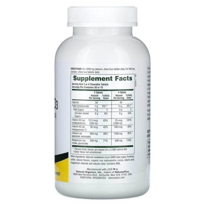 Kauwbare Cal/Mag/Vitamine D3, Chocolade, Kauwbaar 60 Tabletten