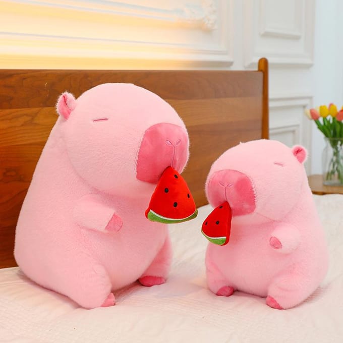 Eet Watermeloen Kapibala Pop Schattige Capybara Hanger Pluche Speelgoed Pop Pop Grijpautomaat Pop 50cm