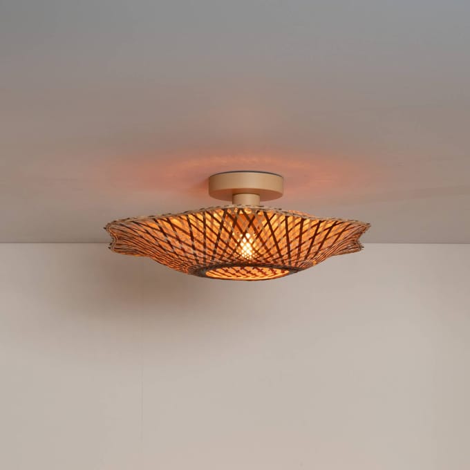 GOOD & MOJO plafondlamp Madura, Ø 44 cm, bruin, bamboe E27