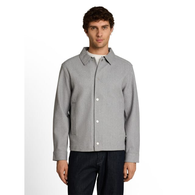 Tom Tailor Denim - Relaxed fit jas met drukknopen - Maat L - medium silver grey melange