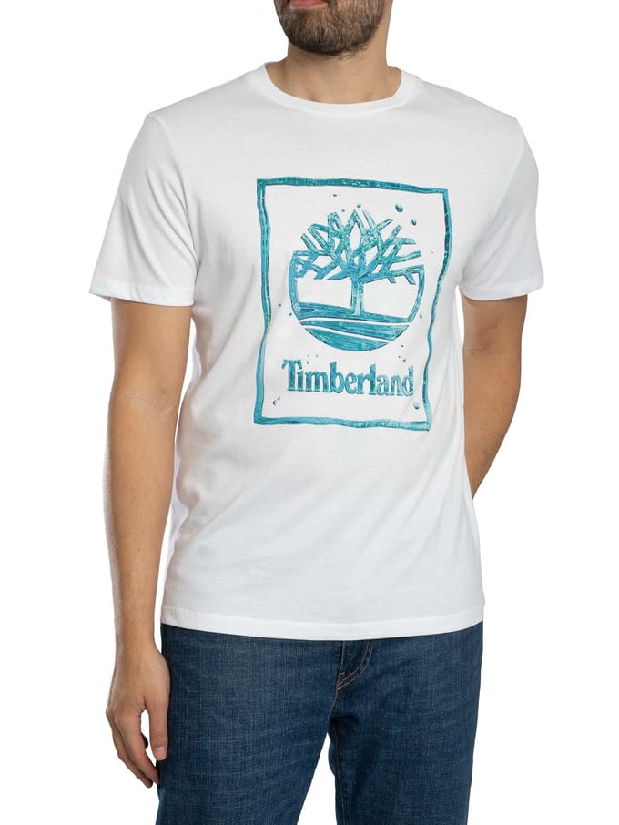 Timberland T-Shirt Met Logo Van Een Watertoren, Wit