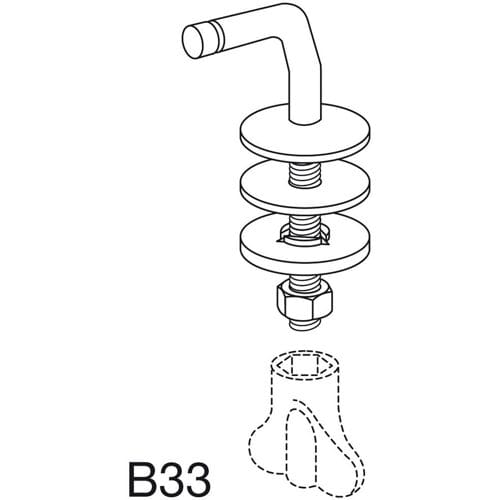 Pressalit B33 fixed hinge B33P999