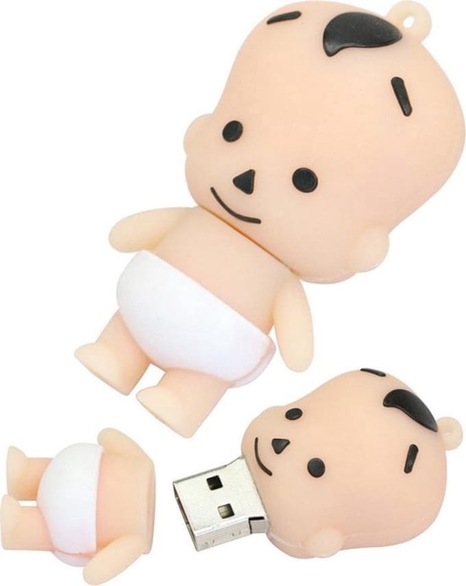 128GB 3.0 Baby usb stick wit -1 jaar garantie – A graden klasse chip
