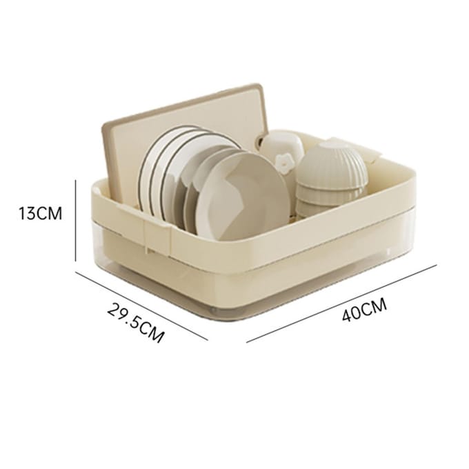 Afwasrek Multifunctioneel Afwasrek voor Keukenblad met Afwateringsfunctie Groot beige