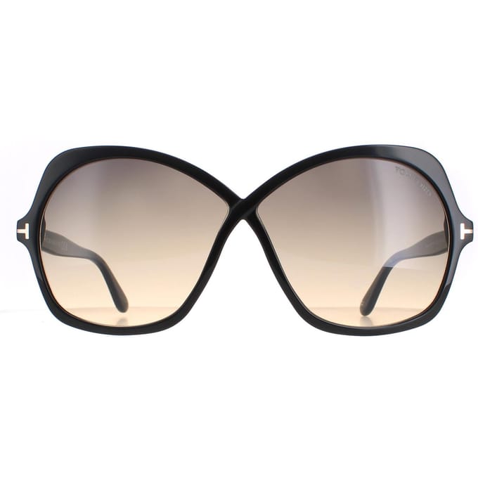 Tom Ford Rosemin FT1013 01B glanzend zwart smoke gradient zonnebril
