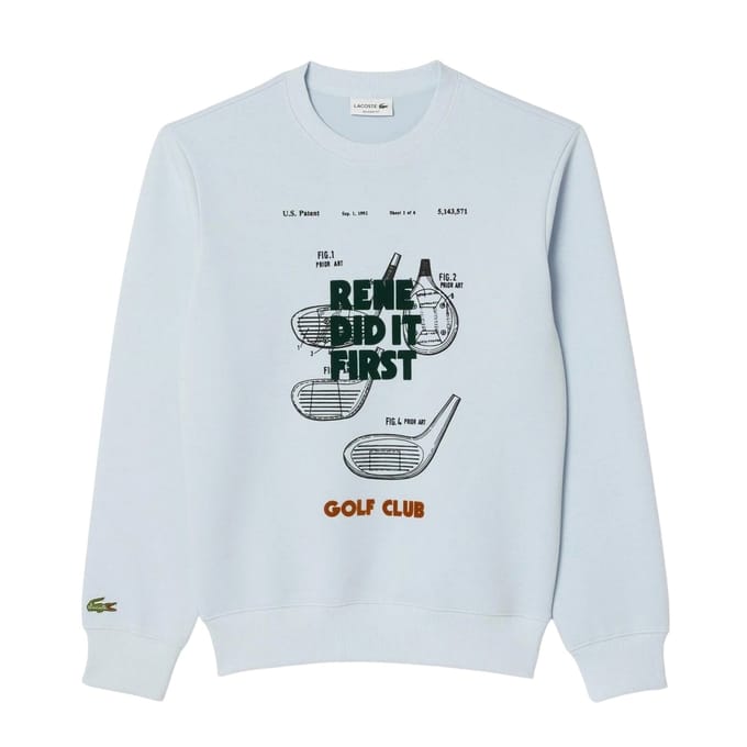Lacoste Heren Gedrukt Piqué Sweatshirt (Blauw)