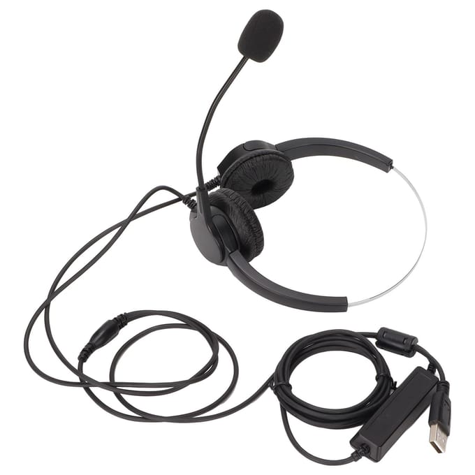 USB Headset met Ruisonderdrukking Bedraad Callcenter Zakelijke Hoofdtelefoon met Microfoon Volumeregeling voor PC