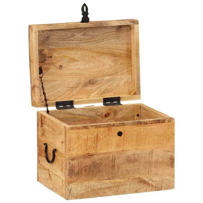 Boîte de rangement 39 x 28 x 31 cm Bois de manguier massif