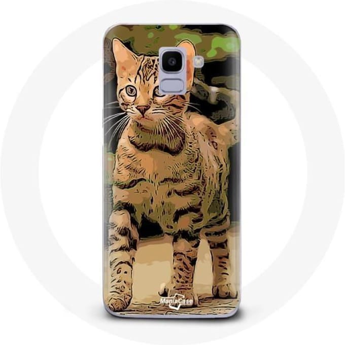 Coque pour Samsung Galaxy A6 2018 Bengal Race de chats dessin Animé