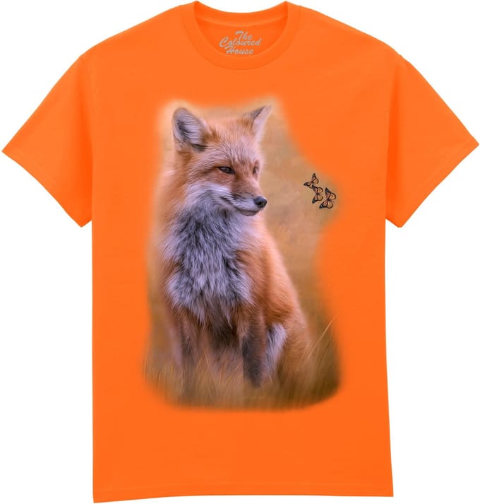 Vos Vlinder Watching Butterflies - Fox The Coloured House T-shirt XXL