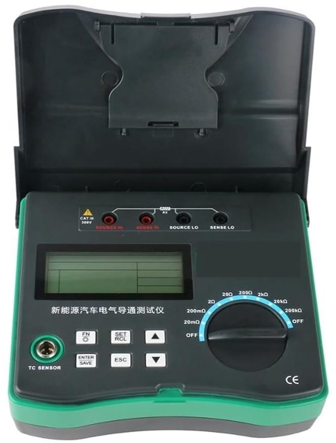Weerstandsmeter - Milli-Ohm Meter - Elektrisch Testen - 4-draads Meting - HD LCD
