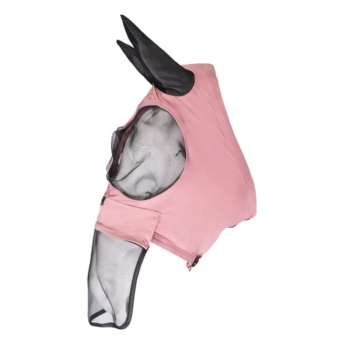 Elastische vliegenmuts voor paarden met neusscherm HKM