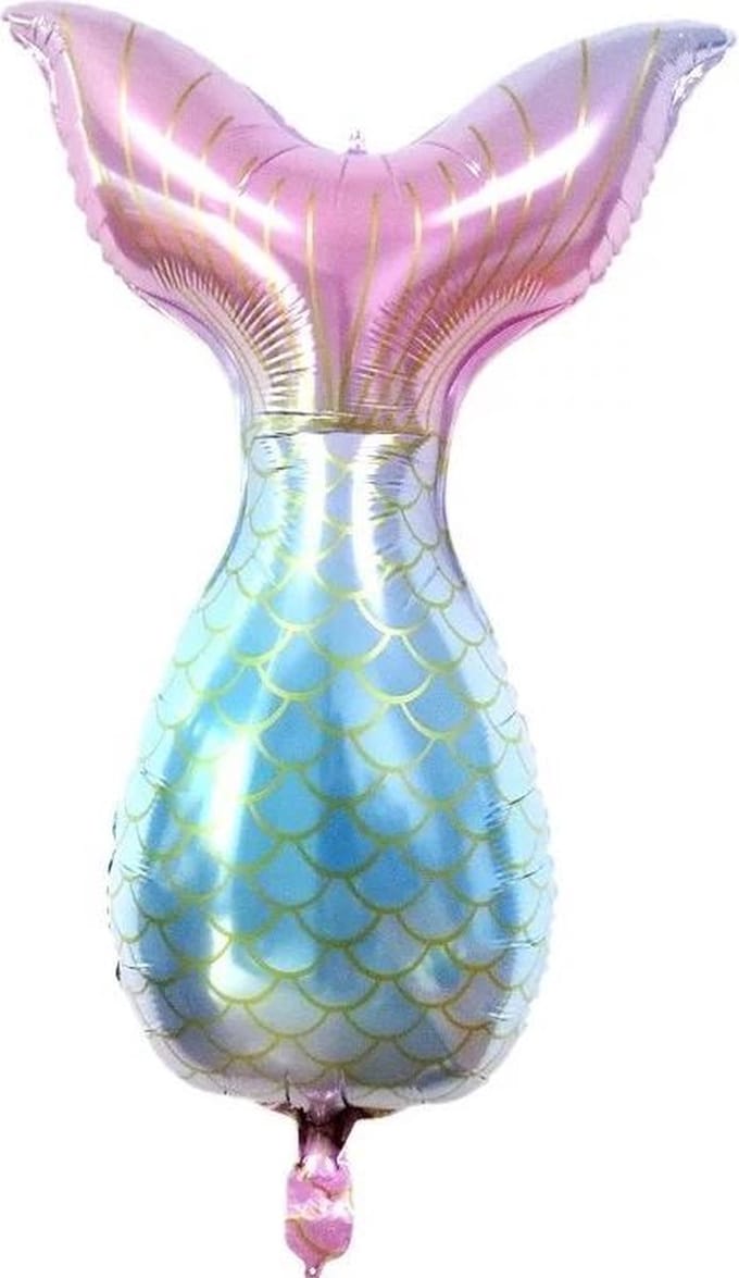 Folieballon Zeemeerminstaart Roze/blauw, 60cm kindercrea