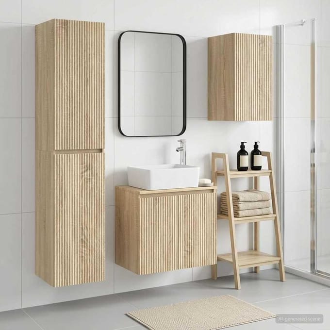 vidaXL - Badkamermeubel - Set - 3 - st - Sonoma - Eiken - 33 - x - 34,5 - x - 160 - cm