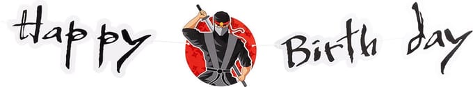 Boland - Kartonnen letterslinger Ninja 'Happy birthday' - Superhelden - Superhelden