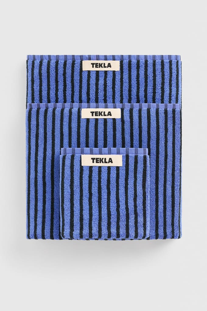 Tekla Unisex Washcloth Blue & Black Größe: 30X30 | Handtücher Outlet | Unisex | Blau
