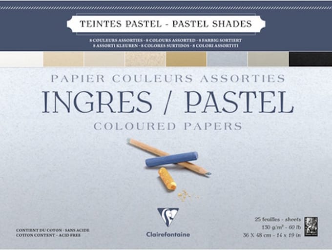 Clairefontaine Ingres Pastelblok 130 gram 25 vel 36 x 48 cm