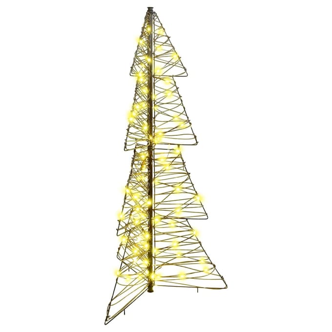 vidaXL Kerstboom 100 LED's Warmwit 120 cm Rattan