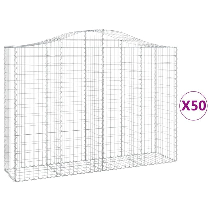 vidaXL - Schanskorven - 50 - st - gewelfd - 200x50x140/160 - cm - ijzer