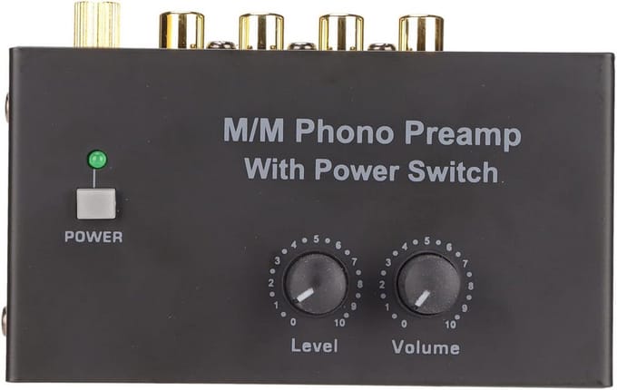 Mini Stereo Audio Phono Voorversterker voor Platenspelers met DC 12V Adapter