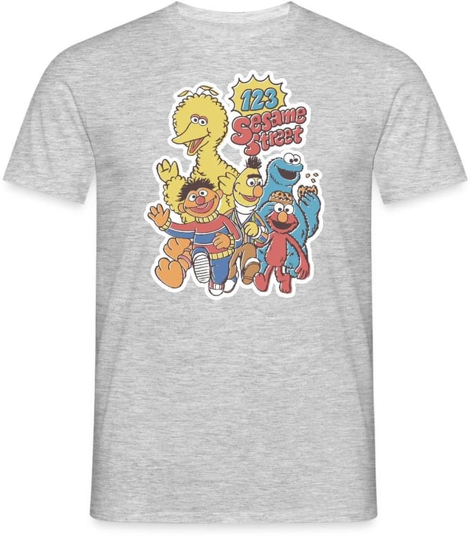 Sesamstraat 123 Sesame Street Groep T-Shirt Heren