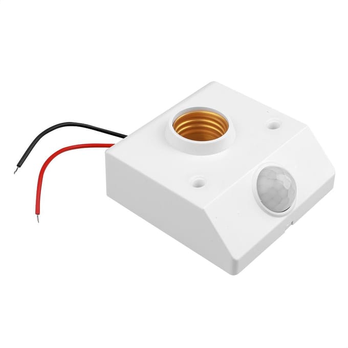 E27 Menselijke infraroodsensor Lampvoet PIR Bewegingssensor Lampvoetschakelaar Menselijk lichaamssensor AAN/UIT-controller LED-spaarlamp Gang Trap 2PCS white