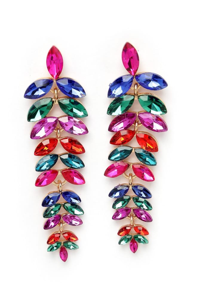 AVANT-GARDE PARIS Oorbellen - Cascading Leaf Drop - 1 stuk - Multicolour met gouden plating