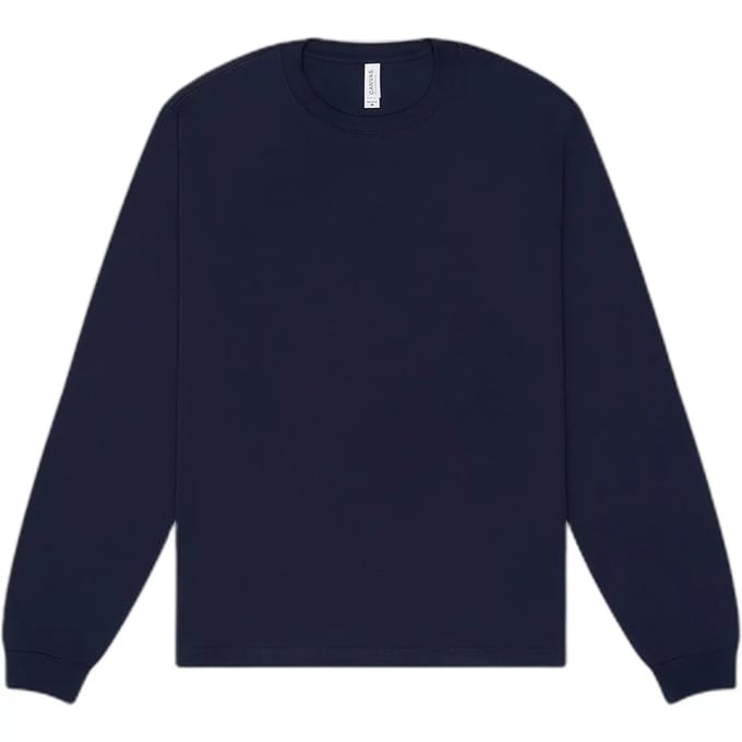 Bella+Canvas Unisex Heavyweight Long Sleeve Tee CV3511 - Navy - S