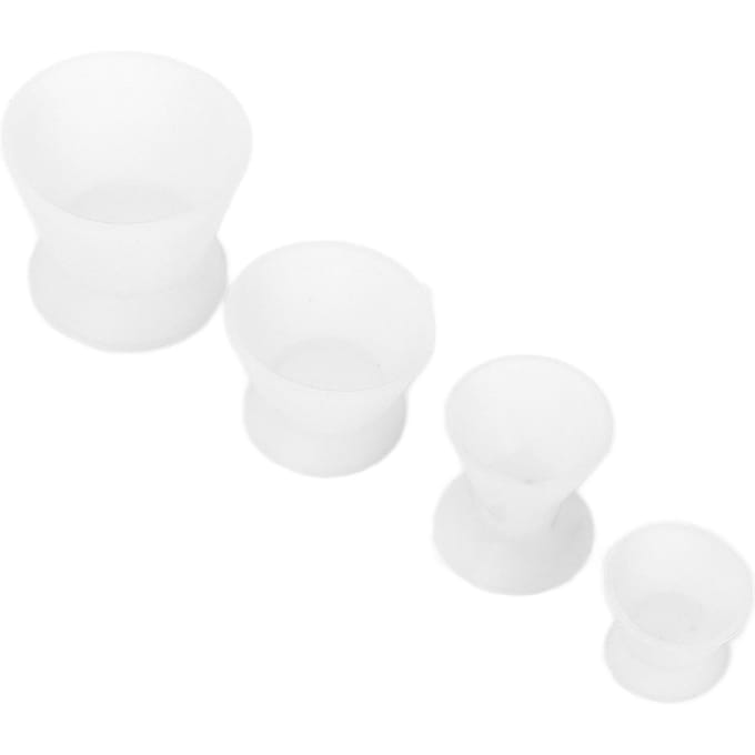 4 stuks Professionele Tandtechnisch Laboratorium Mengbeker Silicone Tandheelkundige Materialen Mengkom Set white