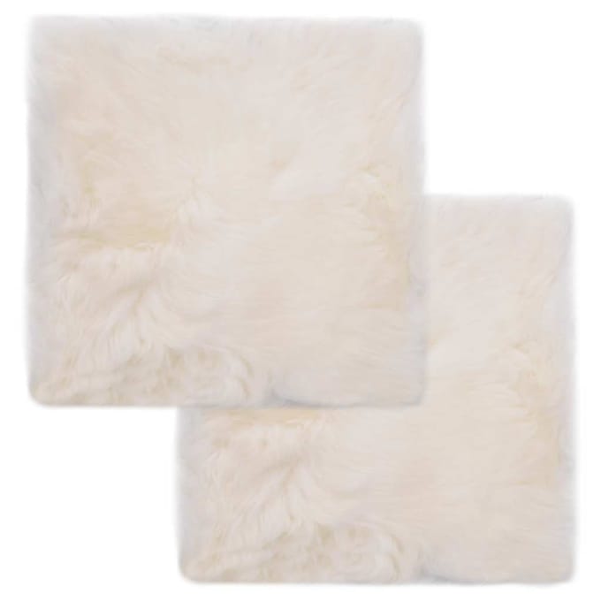 vidaXL - Stoelkussens - 2 - st - 40x40 - cm - echt - schapenvacht - wit