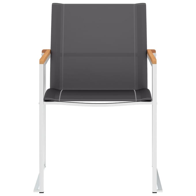 vidaXL - Tuinstoelen - 2 - st - textileen - en - roestvrij - staal - grijs
