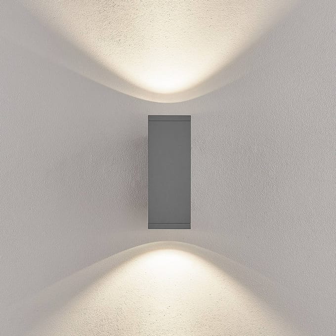 Deko-Light LED buiten wandlamp ShoreLine Pro Square up/down, lichtgrijs