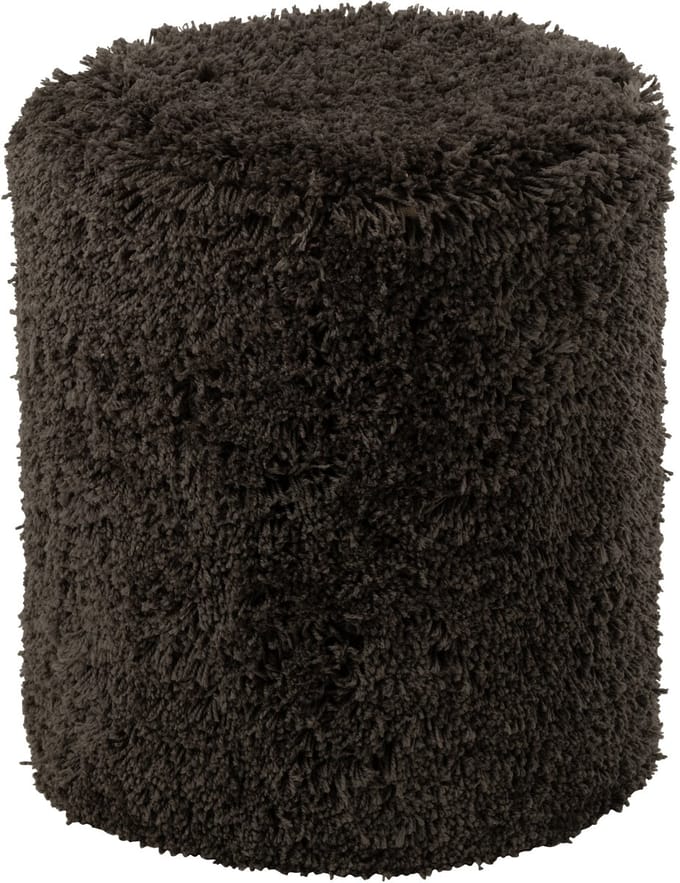 J-Line poef Donzig - polyester - donkergrijs