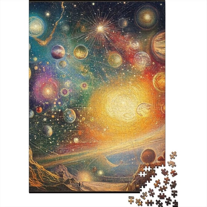 Kosmische Puzzel - Heelal Legpuzzel - Ontspannend Spel - Premium Hout - 1000 Stukjes - Multicolor