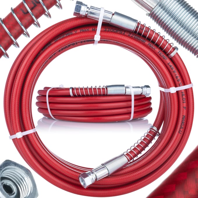 Rosfix Stalen Hogedrukslang Airless Verfspuit - 15 m, 228 bar - 1/4" Aansluiting, 1/4" Binnen Ø