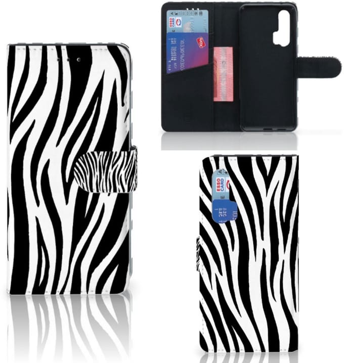 Honor 20 Pro Telefoonhoesje met Pasjes Zebra
