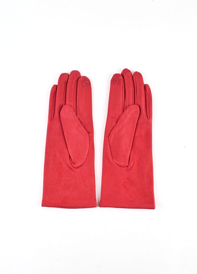 Giuliano suedine handschoenen - Winter - Suedine - Rood